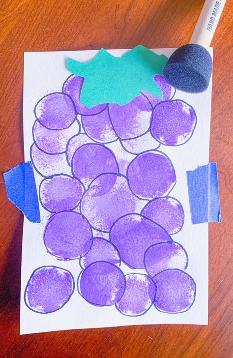 Purple Projects For Preschool, Grape Preschool Activities, Color Purple Crafts For Preschoolers, Colors And Shapes Crafts For Toddlers, Purple Activity For Preschool, Toddler Color Crafts, Preschool Purple Crafts, Color Of The Week Activities, Purple Color Activities Preschool