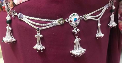 Silver kamarband Design| silver kamarbelt design| Silver Kamarband, Maang Tikka Design, Rajasthani Jewellery, Tikka Designs, Wedding Anklets, Waist Jewelry, Jai Hanuman, Silver Bracelets For Women, Maang Tikka