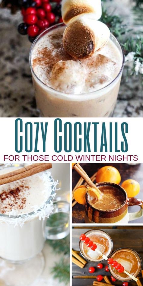 Winter Wedding Bar Ideas, Essen, Fun Christmas Cocktail Recipes, Fun Winter Drinks Alcohol, Vodka Cocktails Winter, Creamy Holiday Cocktails, Hot Cocktails Winter Holiday Drinks, Easy Winter Cocktail Recipes, Hot Cocktails Winter