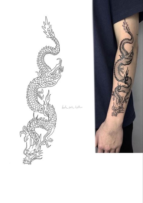 #aesthetic #dragontattoo #dragon #dragontattoodesigns Dragon Tattoo Forearm, Dragon Hand Tattoo, Dragon Tattoo Stencil, Dragon Tattoo Arm, Dragon Tattoos For Men, Dragon Tattoo Art, Simple Tattoos For Guys, Chinese Dragon Tattoos, Dragon Sleeve Tattoos