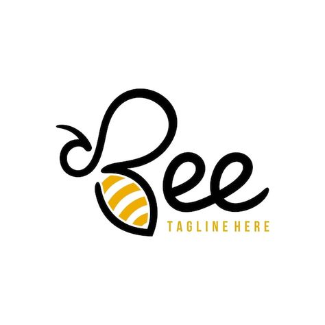 Vector initial letter b bee logo design ... | Premium Vector #Freepik #vector #bee-logo #bee #honeybee #bee-illustration Honey Bee Illustration Design, Bees Logo Design, Honey Bee Logo Design, Bee Design Art, Bee Logo Ideas, Honeybee Logo, Bee Letters, Logo Honey, Honey Bee Logo