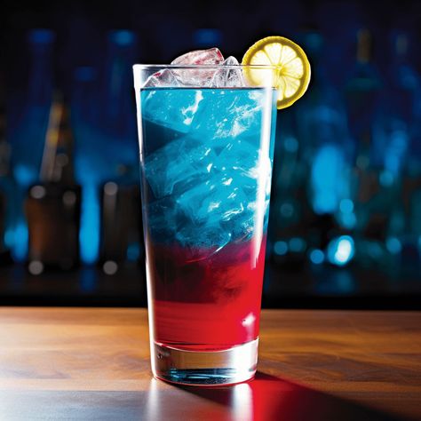 Under Current Cocktail Recipe - The Under Current cocktail offers a tantalizing balance of sweet and sour with a fruity undertone. The Blue Curacao provides a citrusy sweetness, while the raspberry liqueur adds a berry-like tartness. The current vodka gives it a smooth, clean taste, and the Sprite adds a fizzy lift. Sour Mix Cocktails, Skittles Shot, Chambord Cocktails, Blue Hawaii Cocktail, Purple People Eater, Texas Tea, Light Cocktails, Melon Liqueur, Alcoholic Punch