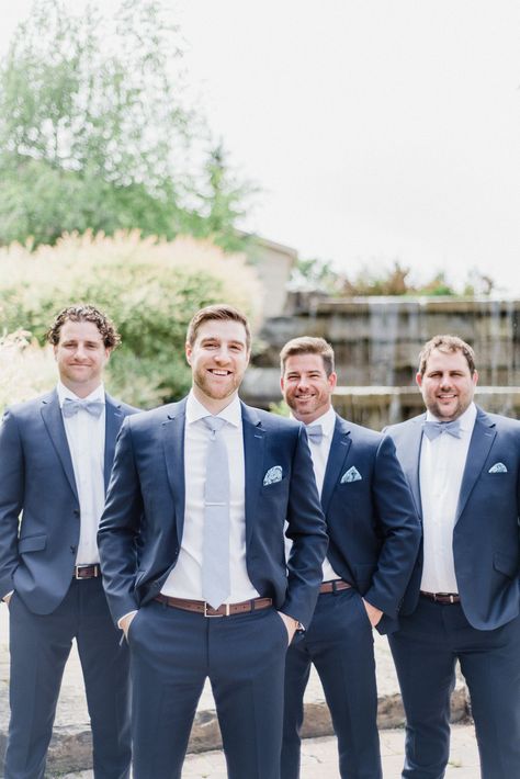 Men’s Navy Blue Wedding Suit, Blue Suit With Blue Tie, Grooms Navy Suit, Navy Blue Suit Light Blue Tie, Groomsmen In Navy Suits, Blue Suit Groomsmen Wedding, Navy Linen Suit Groom, Navy Blue Suits Groomsmen, Groomsmen In Blue Suits