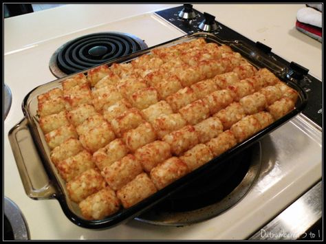 Outnumbered 3 to 1: Potato Puff Casserole Recipe - Good Grub Potatoe Puff Casserole, Potato Puff Casserole, Potato Puffs, Mommy Ideas, Southern Recipe, Cooking Meals, Frozen Potatoes, Gooseberry Patch, Hamburger Casserole