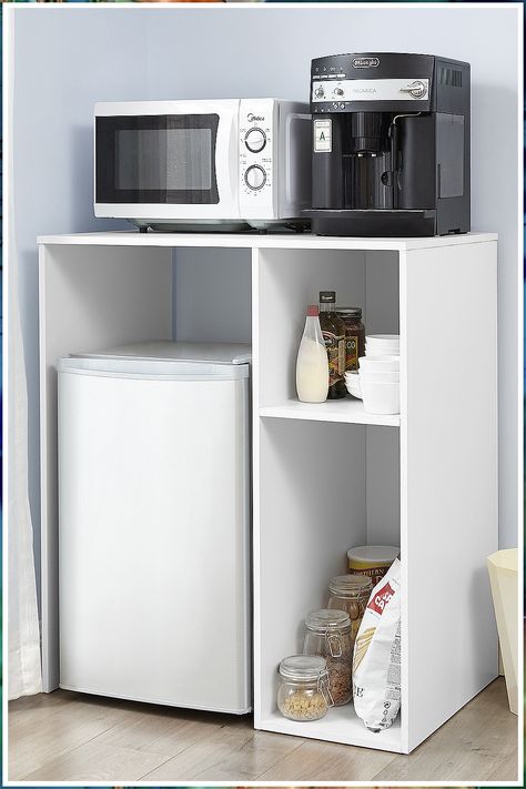 Kitchen Appliance Storage - Get it while it is still available - So take action right now! Click to visit! Mini Fridge Dorm, Dorm Room Kitchen, Dorm Fridge, College Dorm Room Inspiration, Small Dorm Room, Dream Dorm Room, Small Dorm, Dorm Room Styles, Dorm Kitchen