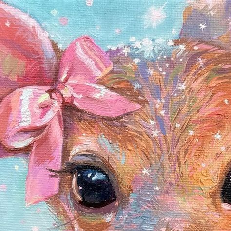 Coquette Animals Painting, Christmas Wallpaper Coquette, Painting Ideas Coquette, Wallpapers For Winter, Emily Dunlap, Pink Christmas Painting, Coquette Painting Ideas, Painting Ideas Winter, Cute Art Styles Aesthetic