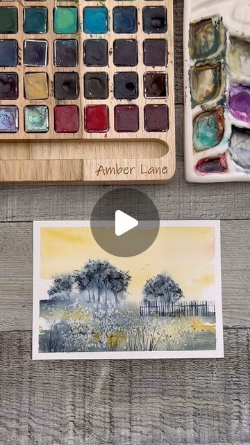 Amber Lane | Watercolor Artist on Instagram: "This was a quick and fun loose carefree watercolor landscape tutorial | demonstration on YT. You should definitely check it out. ☺️

Would you switch up the colors? What would you use?

#watercolortutorials #watercolordemo #paintinglandscapes #landscapewatercolor #landscapepainting #paintinglandscapes #loosewatercolortechniques #amberlane_art #amberlanewatercolor #watercolortutorial" Loose Watercolor Landscape, Watercolor Landscape Tutorial, Landscape Tutorial, Loose Watercolor, Watercolour Tutorials, Watercolor Techniques, Artist On Instagram, Watercolor Artist, Watercolor Landscape