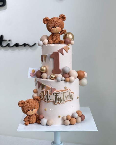 Customize Cake KL / Workshop ||Old Klang Road 🇲🇾 | Cuddly and Cute: Al Fateh’s Two-Tiered Bear-tastic Birthday Cake #bearcake #2tiercake #cakekl #cakeklangvalley #cakeinspo #cakeinspiration… | Instagram 3 Tier Birthday Cake, Teddy Bear Birthday Cake, Teddy Cakes, Baby Boy Birthday Cake, Tiered Cakes Birthday, Two Tier Cake, Teddy Bear Birthday, Teddy Bear Cakes, Bear Cake