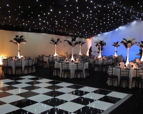 Patterned-Dance-Floors Masquerade Ball Decorations, Black And White Party Decorations, 007 Party, All Black Party, White Party Theme, Cube Template, Mask Ball, White Party Decorations, Black And White Wedding Theme