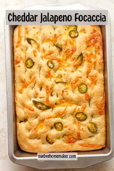 Cheddar Bread Recipe, Homemaker Recipes, Jalapeno Cheese Bread, Foccacia Recipe, Foccacia Bread, Simple Bread, Focaccia Bread Recipe, Sourdough Bread Sandwiches, Focaccia Recipe