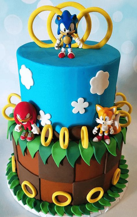 Pastel, Sonic The Hedgehog Birthday Cake, Hedgehog Birthday Cake, Sonic Birthday Cake, Sonic The Hedgehog Cake, Sonic Cake, 7th Birthday Cakes, Hedgehog Cake, Sonic Birthday Parties