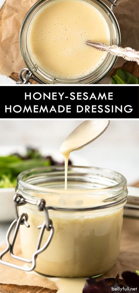 Sweet Salad Dressings, Sesame Dressing Recipe, Sesame Salad Dressing, Asian Salad Dressing, Sweet Dressing, Salad Dressing Recipes Healthy, Dressing For Fruit Salad, Honey Dressing, Asian Chicken Salads