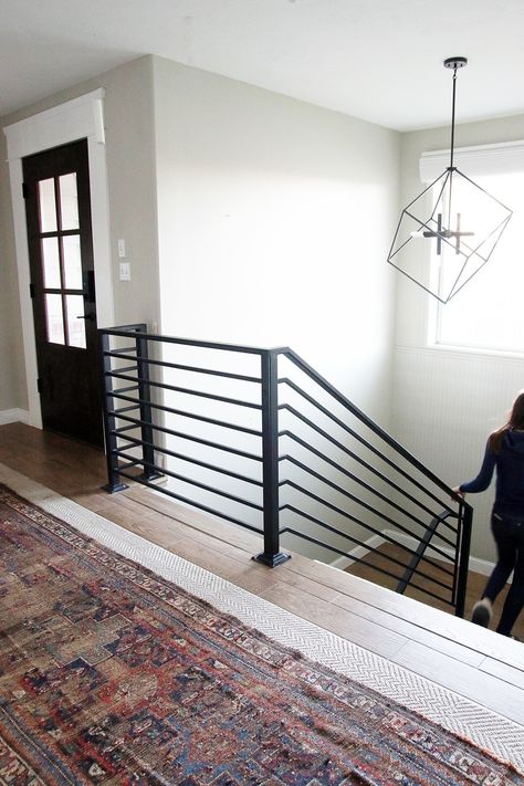 Indoor Stair Railing, Black Stair Railing, Indoor Railing, Metal Stair Railing, Stairs Railing, Interior Stair Railing, Wrought Iron Stair Railing, Interior Railings, Modern Stair Railing