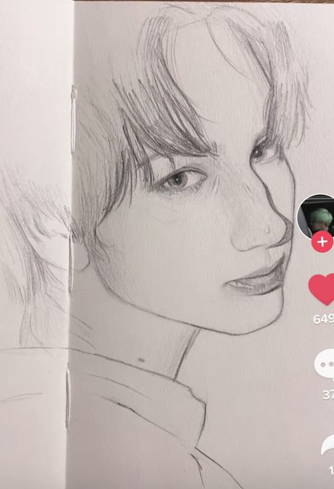 Txt Drawings Pencil, Huening Kai Drawing, Seventeen Drawing Pencil, Kpop Sketchbook, Txt Drawings, Txt Fanart, Sketchbook Drawings, Kpop Drawings, Easy Drawings Sketches