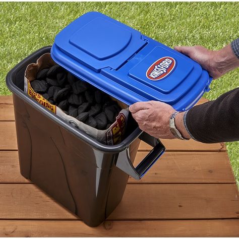 Kingsford 8 Gallon Charcoal Dispenser - Walmart.com Charcoal Storage, Kingsford Charcoal, Pellet Grills Smokers, Charcoal Briquettes, Best Charcoal, Fabric Storage Bins, Wood Pellets, Pellet Grill, Grill Accessories