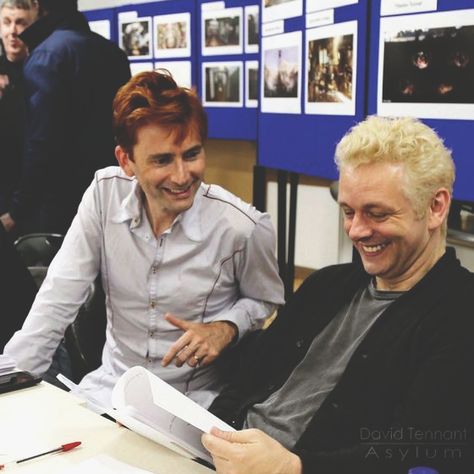 David Tennant Michael Sheen, David Tennant And Michael Sheen, Be More Chill Musical, Crowley Aziraphale, Barty Crouch Jr, Old Married Couple, Martin Sheen, David Michael, Good Omens Book