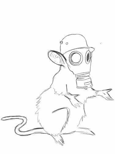 Gas-Mask Rat | This illustration was inspired by Banksy's st… | Flickr Gas Mask Drawing Reference, Gas Mask Character Design, Gasmask Drawing, Gas Mask Art Drawing, Gas Mask Illustration, Gas Maks Drawings, Gas Mask Drawing, Rat Drawing Punk, Mask Sketch