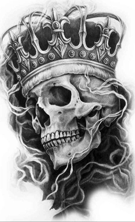 Christus Tattoo, Half Sleeve Tattoos Sketches, Skull Art Tattoo, Skull Hand Tattoo, Mexican Art Tattoos, Armband Tattoos, Crown Tattoo Design, Skull Sleeve Tattoos, Tattoo Outline Drawing