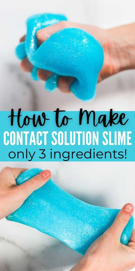 If your kids are crazy over slime, learn how to make slime with contact solution. Easy contact solution slime with glue and baking soda is so easy to make with just 3 ingredients. This is the easiest slime recipe that your kids will love. #onecrazymom #slimerecipes #contactsolutionslime #DIY #crafts How To Make Slime With Contact Solution, Slime Recipe No Contact Solution, Slime Recipe Contact Solution, Slime Contact Solution, Slime Without Contact Solution, Slime Recipe Glue, Contact Solution Slime, Perfect Slime Recipe, Slime With Glue