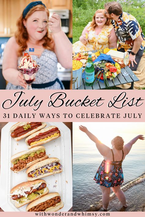 July Bucket List July Bucket List, Diy Pedi, With Wonder And Whimsy, Coney Dog, Wonder And Whimsy, Hot Dog Bar, Monthly Activities, Family Fun Night, Summer Cookouts