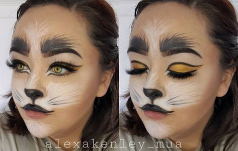 Girls Cat Makeup, Face Paint Only Costume, Orange Cat Face Paint, Painted Cat Faces For Halloween, Cat Costume Face Paint, Kids Cat Face Makeup, Kids Cat Costume Makeup, Cat Face Paint Tutorial, Kid Cat Face Paint