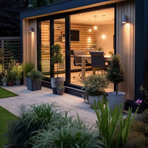 Home Office Garden Room, Garden Room Office, Garden Office Interior Ideas, Garden Studio Ideas, Garden Room Design, Summerhouse Ideas, Garden Office Ideas, Garden Office Shed, Garden Cabin