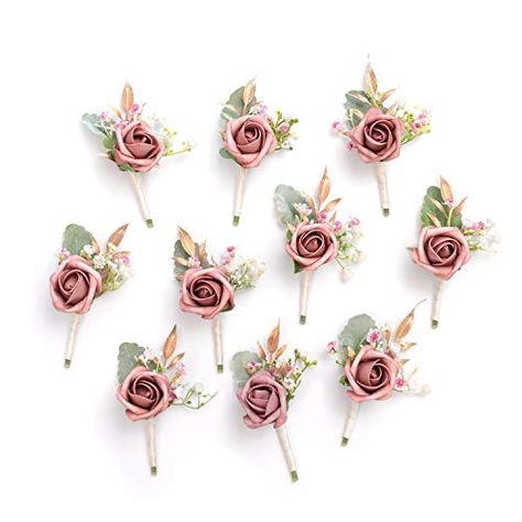 Dusty Rose Boutonniere, Vintage Wedding Ceremony, Pink Boutonniere, Groomsmen Boutonniere, Family Flowers, Rose Boutonniere, Rustic Vintage Wedding, Dusty Rose Wedding, Prom Flowers