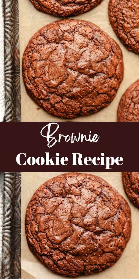 Brownie Cookie Recipe, Jumbo Cookies, Chocolate Brownie Cookies, Cookie Brownie Recipe, Chewy Brownies, Cookie Recipes Homemade, Chocolate Cookie Recipes, Delicious Cookie Recipes, Easy Baking Recipes Desserts