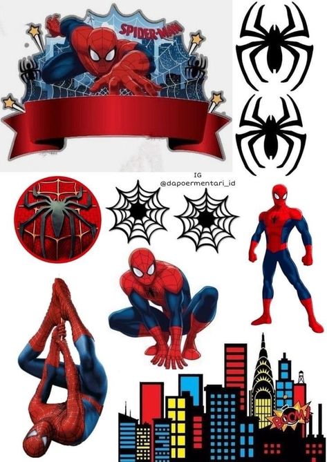 Topper Spiderman Free Printables, Spiderman Printables, Diy Cake Topper Printable, Spiderman Topper, Paw Patrol Skye Birthday, Imprimibles Paw Patrol, Free Logo Creator, Spiderman Cake Topper