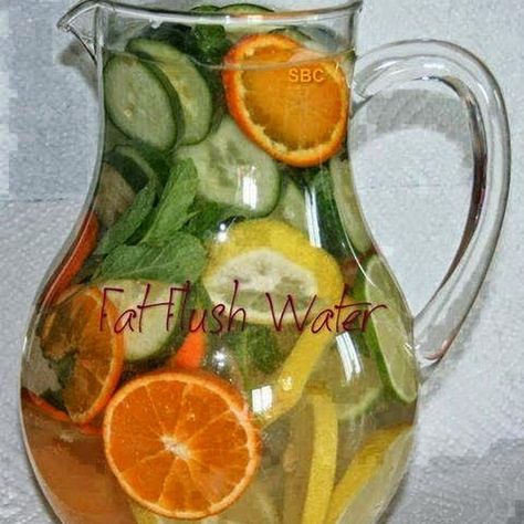 Fat Flush Soup, Fat Flush Diet, Fat Flush Recipes, Fat Flush Water, Fat Flush Drink, Sliced Lemon, Water Retention Remedies, Sliced Cucumber, Body Flush