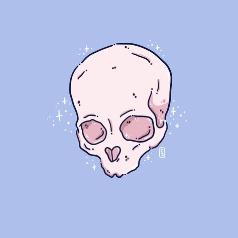 Chelsey Shepherd on Instagram: “A little skull dude I did last week or so💀~ . . . . . . #skull #skulldrawing #drawing #digitalartwork #digitalart #doodle #pastelaesthetic…” Skull Icon, Skeleton Drawings, Tshirt Design Inspiration, Skull Painting, Skull Drawing, Witch Art, Skull And Bones, Kawaii Art, Diy Canvas Art