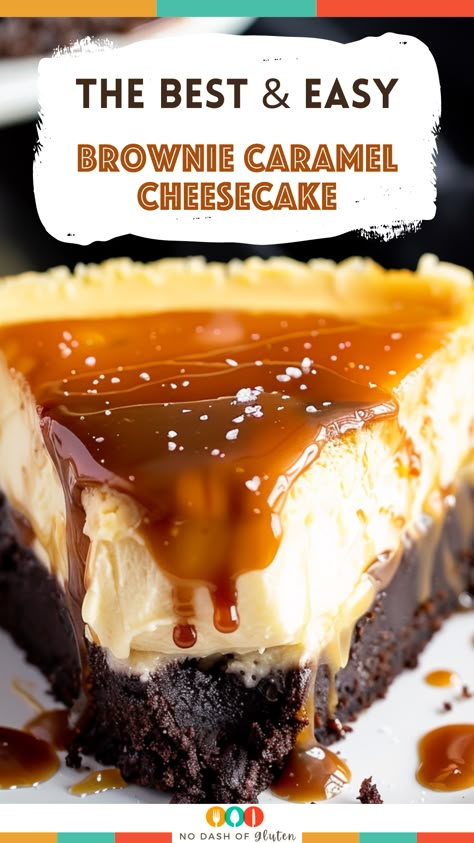 Discover the ultimate indulgence with this Brownie Caramel Cheesecake recipe! A perfect blend of rich brownie base, velvety caramel, and smooth cream cheese creates a luxurious dessert that's sure to impress. Ideal for celebrations or a special treat at home. Dive into the decadent layers and enjoy a slice of heaven. Don’t forget to save this recipe for your next dessert adventure! Caramel Brownie Cheesecake, Brownie Caramel, Best Cheesecake Recipes, Cheesecake Brownie, Brownie Cheesecake, Oreo Chocolate, Vanilla Cheesecake, Fudgy Brownie, Brownie Desserts