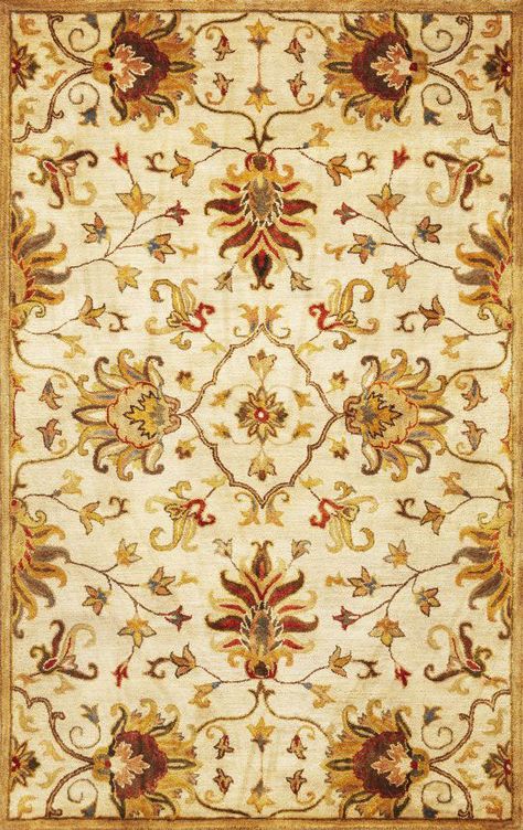 Kas Oriental Syriana Agra Champagne Rug | Traditional Rugs #RugsUSA Kas Rugs, Rug Direct, Carpet Colors, Floral Vine, Soft Rug, Traditional Area Rugs, Professional Cleaning, Agra, Indoor Area Rugs