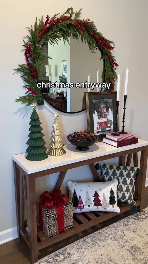 Catherine Grey on TikTok Christmas Foyer, Snow Love, Christmas Entry, Pretty Christmas Decorations, Christmas Entryway, Snowman Snow, Front Door Christmas Decorations, Cozy Christmas Decor, Christmas Apartment