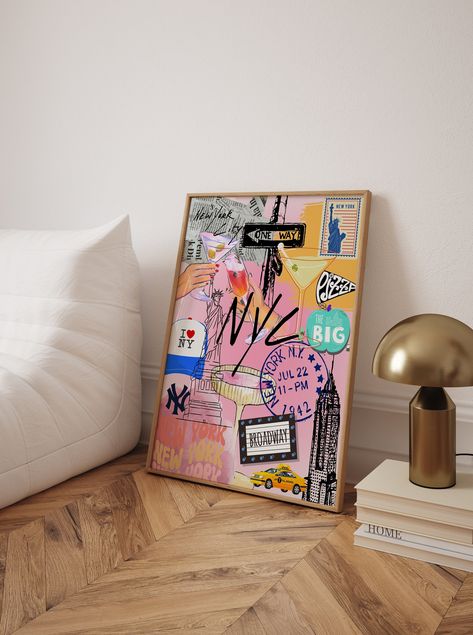 Wall Art Boutique, Nyc Aesthetic Room Decor, Urban Outfitters Prints, Sets Of 3 Wall Art, Street Art Prints, Girly Abstract Art, Pop Art Wall Art, Cute Room Prints, Nyc Room Decor