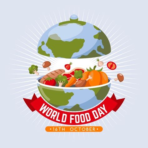 Food Safety Posters, World Food Day, Vegetarian Day, Food Day, World Food Programme, Flat World, Paper Boy, Food Donation, World Health Day