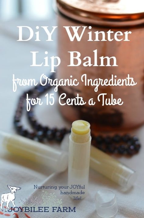 Winter Lip Balm from Organic Ingredients for 15 Cents a Tube | Joybilee® Farm | DIY | Herbs | Gardening | Chapstick Recipe, Summer Lip Balm, Winter Lip Balm, Beeswax Recipes, Deodorant Recipe, Homemade Lip Balm Recipe, Lip Balm Recipe, Diy Lip Balm Recipes, Farm Diy