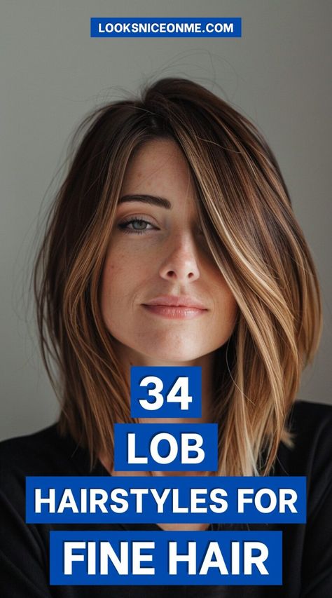 34 Lob Hairstyles for Fine Hair: Stylish and Voluminous Ideas | LooksNiceOnMe Medium Length Hair For Thinning Hair, Lob Haircut Fall 2024, New Fall Hair Styles 2024, Haircuts Over 40 Fine Hair, Layers In Fine Hair, Lobs For Wavy Hair, Shoulder Length Hair Lob, Lobs For Thinning Hair, Lob For Fine Wavy Hair