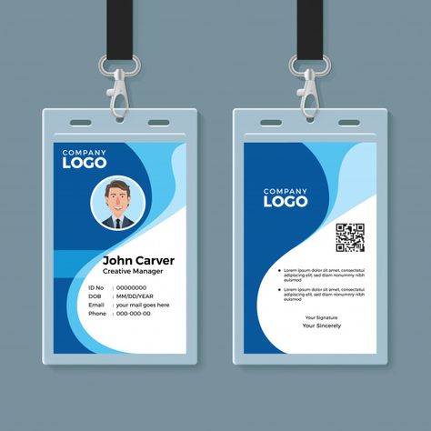 ID card template, perfect for any types of agency, corporate, offices and companies. You can also used this identity card as university card, media press ID card, event entry card and many more! Id Card Design Template, Event Entry, Id Card Design, Identity Card Design, Employee Id Card, Corporate Offices, Corporate Id, Card Design Template, Badge Template