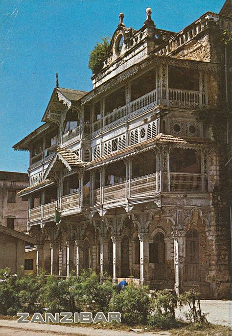 Khoja Dispensary, Zanzibar East African Architecture, Zanzibar Architecture, Somali Art, Architecture Reference, All About Africa, African Architecture, Sultanate Of Oman, Dar Es Salaam, Carved Furniture