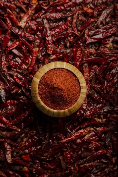 Spice Photography, Pork Spices, Spices Photography, Berry Cookies, Red Spice, Best Food Photography, Food Captions, Red Chilli Powder, Food Texture