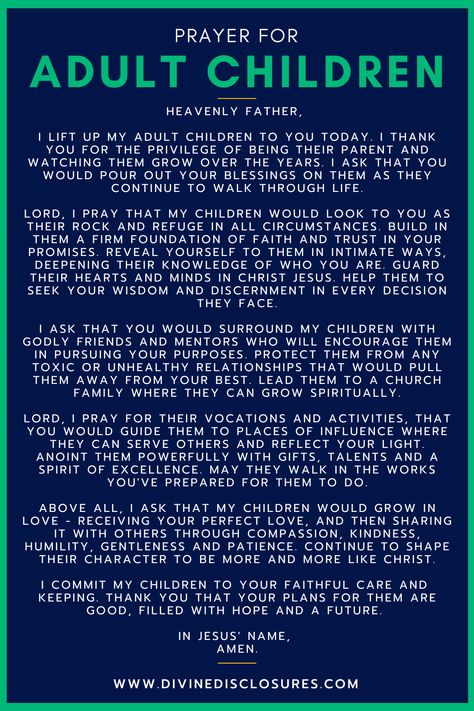 Powerful Prayers For Adult Children's Wellbeing In 2024 Praying For Adult Children, Prayer For Addicted Son, Warfare Prayers For Family, Prayers For My Adult Children, Prayer For Adult Son, Prayer For Adult Children, Prayers For Adult Children, Evening Devotions, Prayer For Discernment