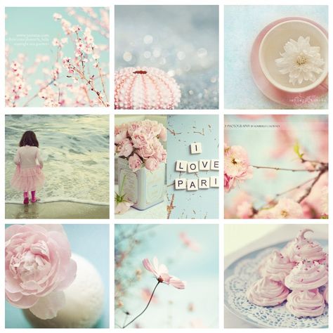 ☮ * ° ♥ ˚ℒℴѵℯ cjf Image Girly, Collage Board, Color Collage, Beautiful Collage, Mood Board Inspiration, Colour Board, A Collage, Pretty Pastel, Colour Schemes