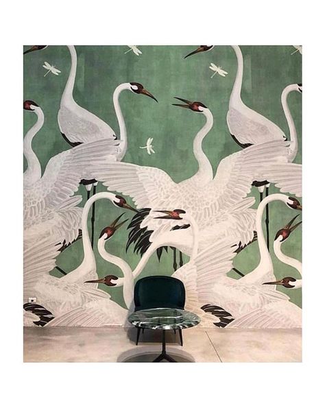 Wallpaper @gucci #wallpaperaddict . . . #wallpaper #papierpeint #gucci #cigne #deco #decor #interior #interiör #interieur #interiordesign #maisonliliinspiration #bathroom Cute Dorm Rooms, Bohol, Birds Flying, Green Wallpaper, Home Wallpaper, Swans, Of Wallpaper, Home Decor Ideas, Pattern Wallpaper