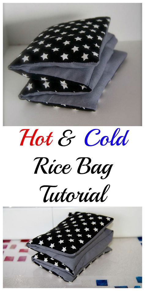 Hot and cold Rice Bag Tutorial Diy Heating Pad, Rice Heating Pads, Heat Bag, Rice Bag, Rice Bags, Sew Ins, Beginner Sewing Projects Easy, Bag Sewing, Bag Tutorial