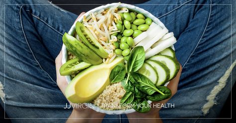 My Top 7 Tips For Being a Healthy Vegetarian or Vegan - JJ Virgin Thrive Diet, Vegan Detox, Buddha Bowls Recipe, Avocado Health Benefits, Idee Pasto Sano, Quinoa Recipes, Foods To Avoid, Easy Vegetarian, Healthy Vegetarian