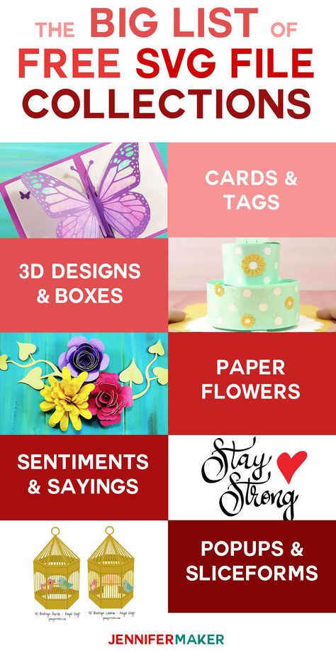 SVG Free Files List -- Where to Find the Best Free SVG Cut Files Online | free cuttables | svg collections | best svg cut files that are free Svg Files For Scan And Cut, Scan N Cut Projects, Jennifer Maker, Cricut Svg Files Free, Cricut Svgs, Flowers Cards, Cricut Cards, Cricut Free, Cricut Craft Room