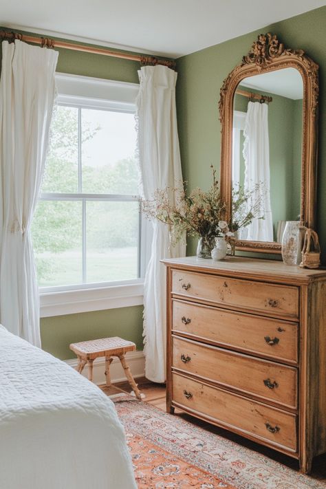 How to Design a Sage Green Farmhouse Bedroom – Everyday Inspo Green Coastal Bedroom, White And Sage Green Bedroom, Light Green Bedroom Ideas, Sage Green Farmhouse Bedroom, Green Farmhouse Bedroom, Sage Green Farmhouse, Light Green Bedrooms, Green Farmhouse, Persian Decor