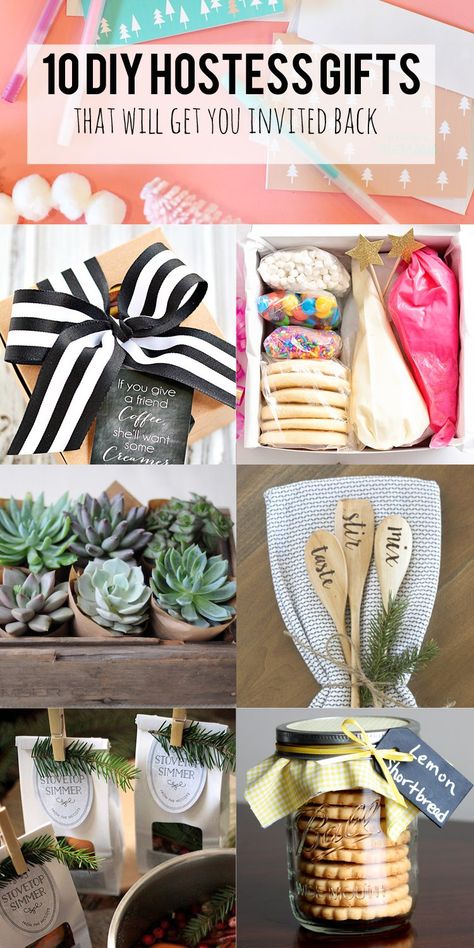 10 DIY Hostess Gifts that will get you invited back. Inexpensive Hostess Gifts, Homemade Hostess Gifts, Xmas Gift Baskets, Easter Hostess Gift, Fall Hostess Gifts, Hostess Gifts Summer, Diy Hostess Gifts, Ideas For Birthday Party, Baby Shower Hostess Gifts