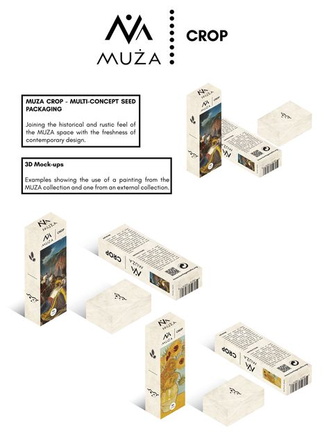 This project involved the creation of a concept which could be sold as merchandise at new museum of art in Malta (aka MUZA). This is a product design that combines art and sustainability, in a package that can be easily sold in the museum gift shop. Product Design, Museum Gift Shop, Seed Packaging, Museum Gift, New Museum, A Concept, Rustic Feel, Museum Of Art, Malta